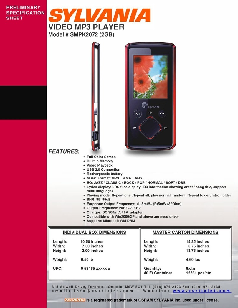Sylvania SMPK2072(2GB) User manual