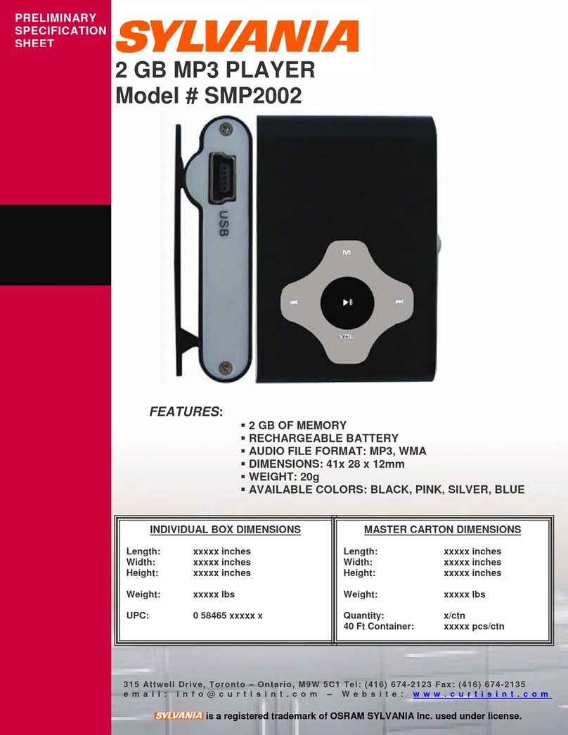 Sylvania SMP2002 Specification sheet