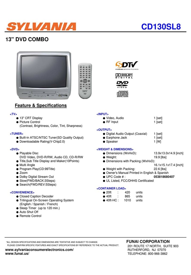 Sylvania CD130SL8 Installation and operation manual