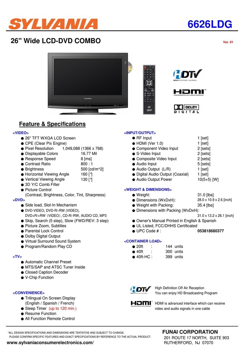 Sylvania 6626LDG A Specifications