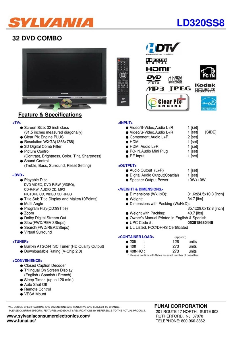 Sylvania LD320SS8 A Features & specifications