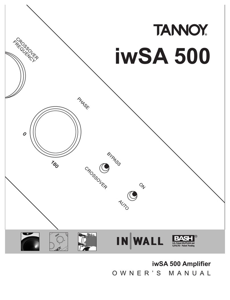 Tannoy iwSA 500 owner's manual