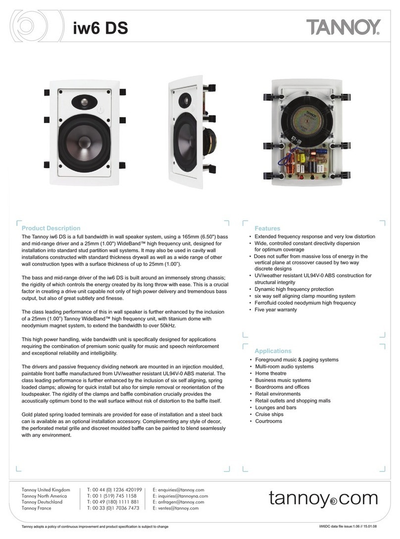 Tannoy iw6 DS Discrete User manual
