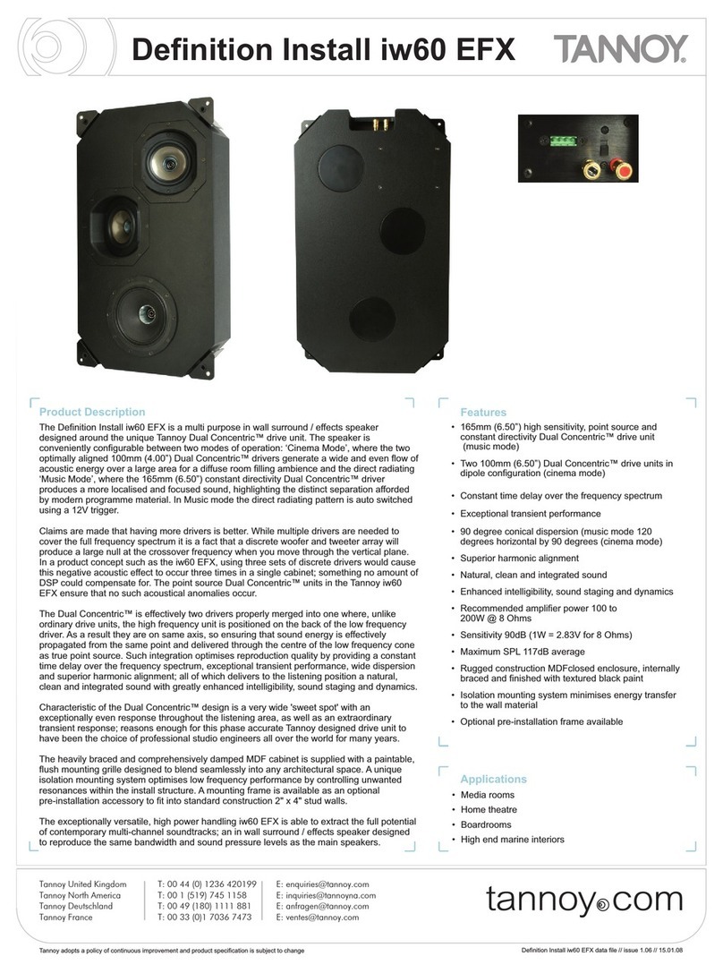 Tannoy Definition Install iw60 EFX User manual