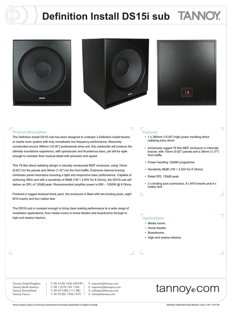 Tannoy DS15i User manual