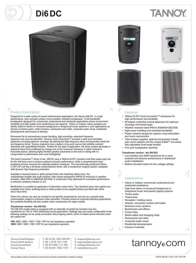 Tannoy Di6 DC User manual