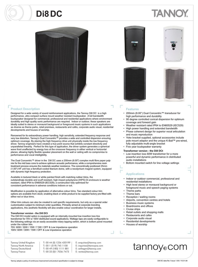 Tannoy Di8DC User manual