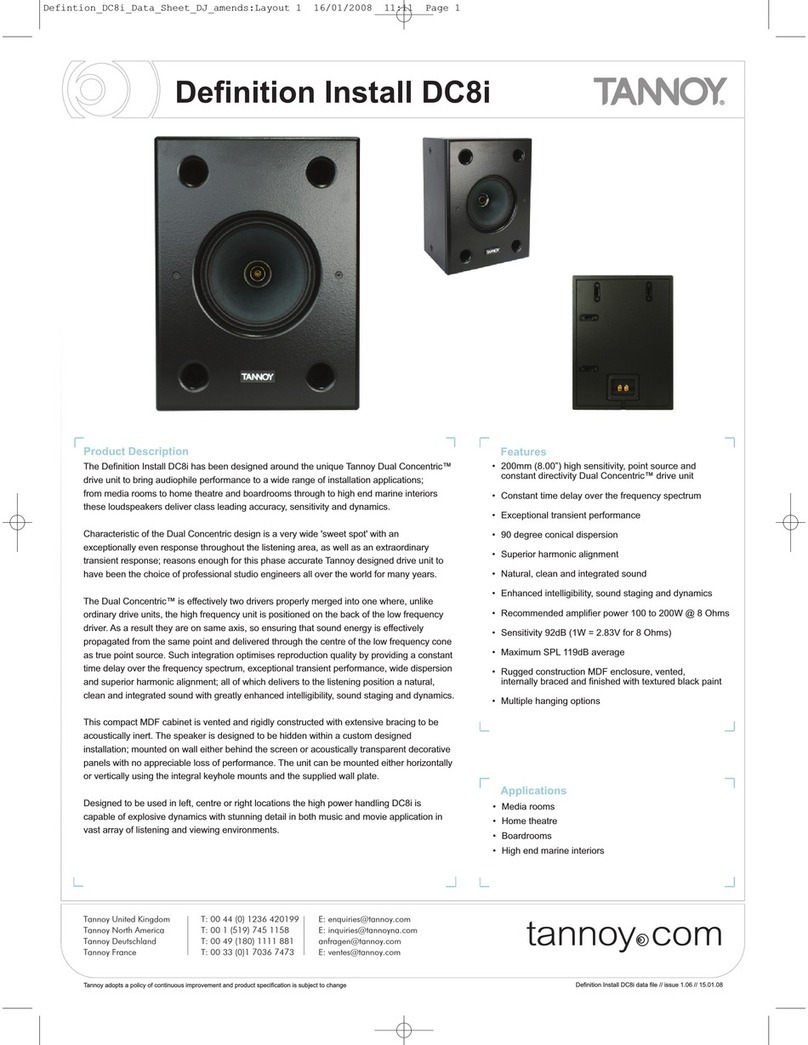 Tannoy Definition Install DC8i User manual