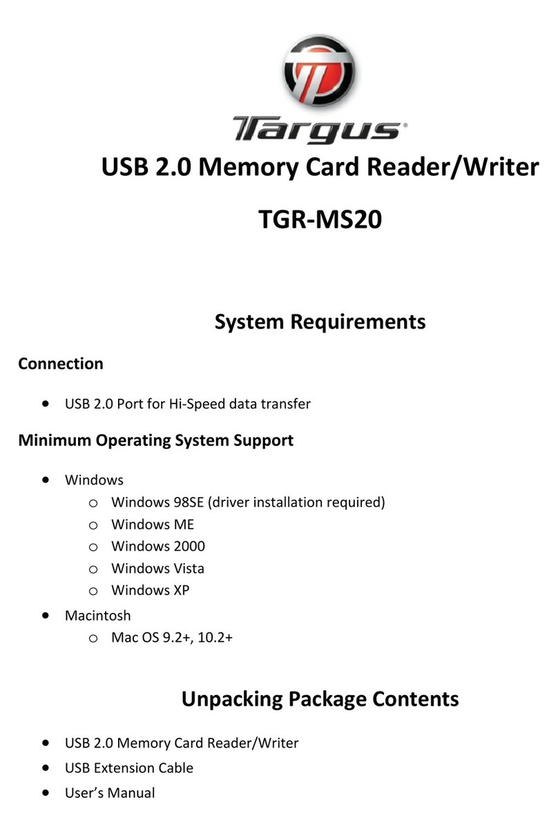Targus TGR‐MS20 user manual