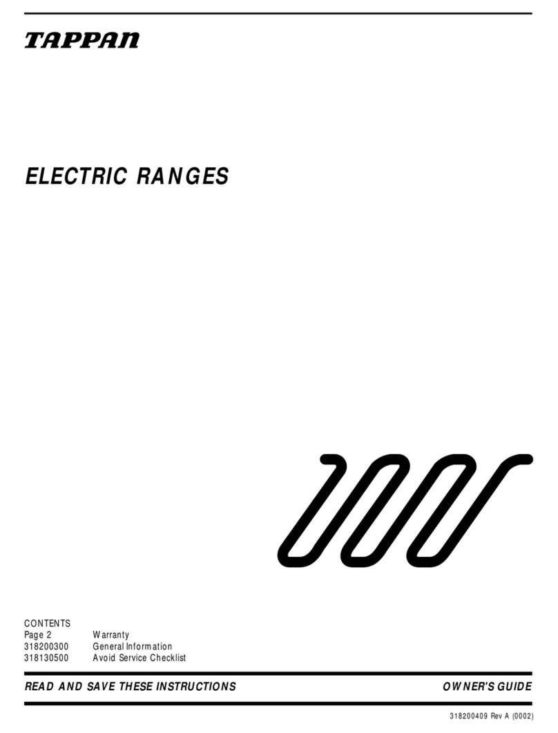Tappan 318200409 User manual