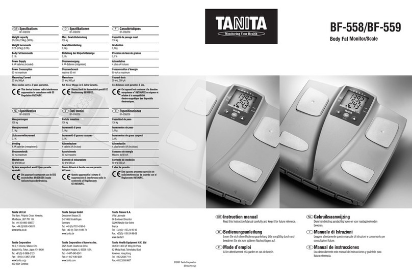 Tanita BF-558 User manual