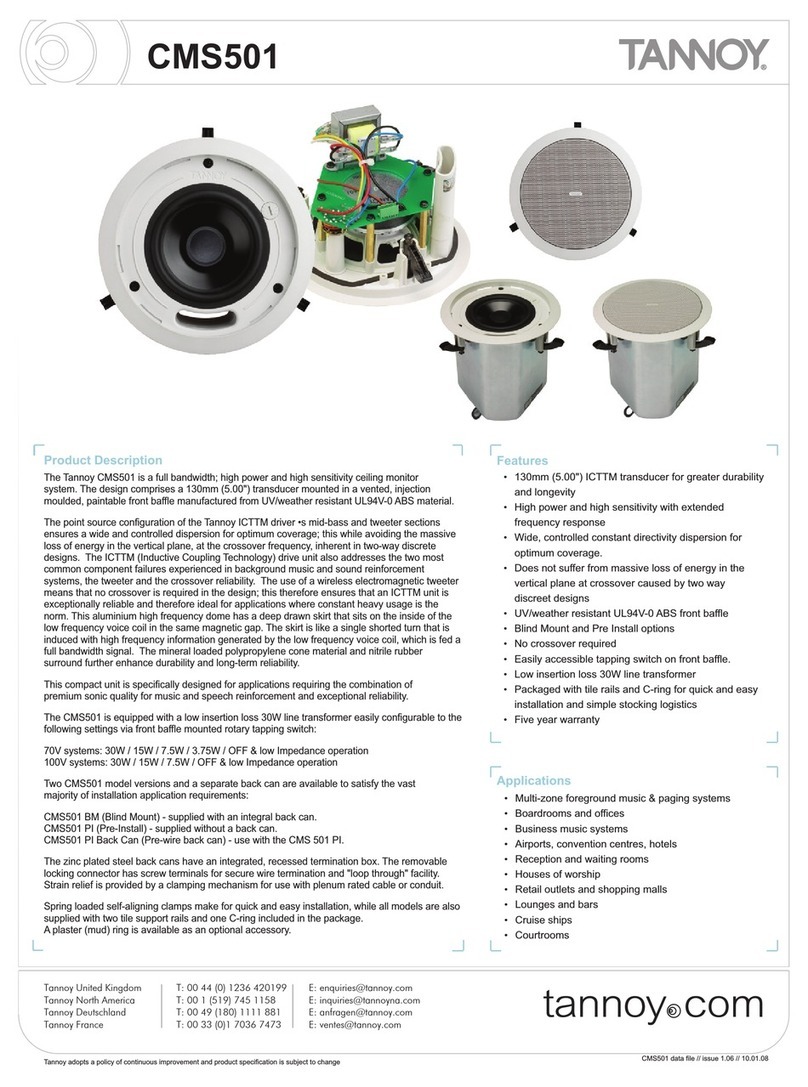 Tannoy CMS501 User manual