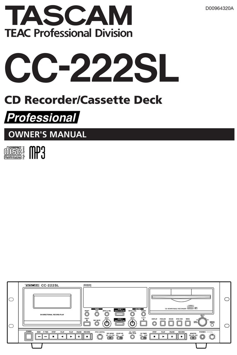 Tascam CC-222SL owner's manual