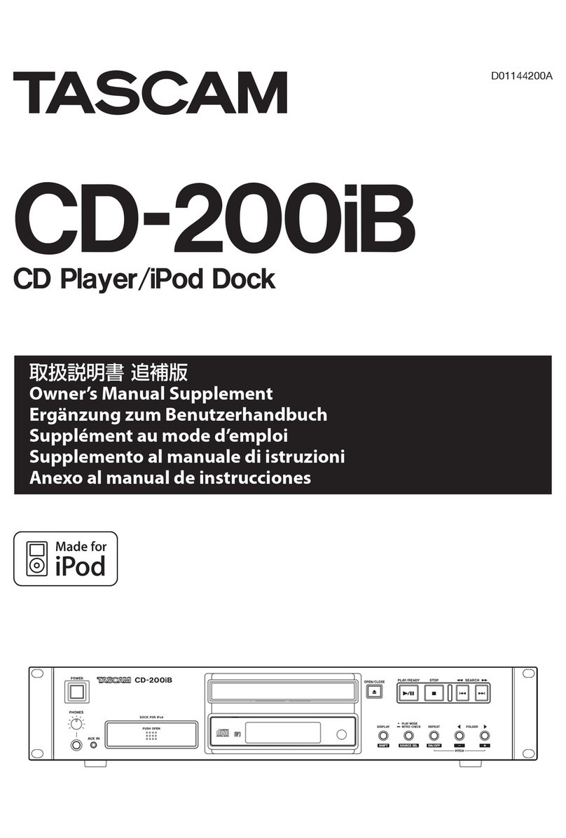 Tascam CD-200IB Owner's manual supplement