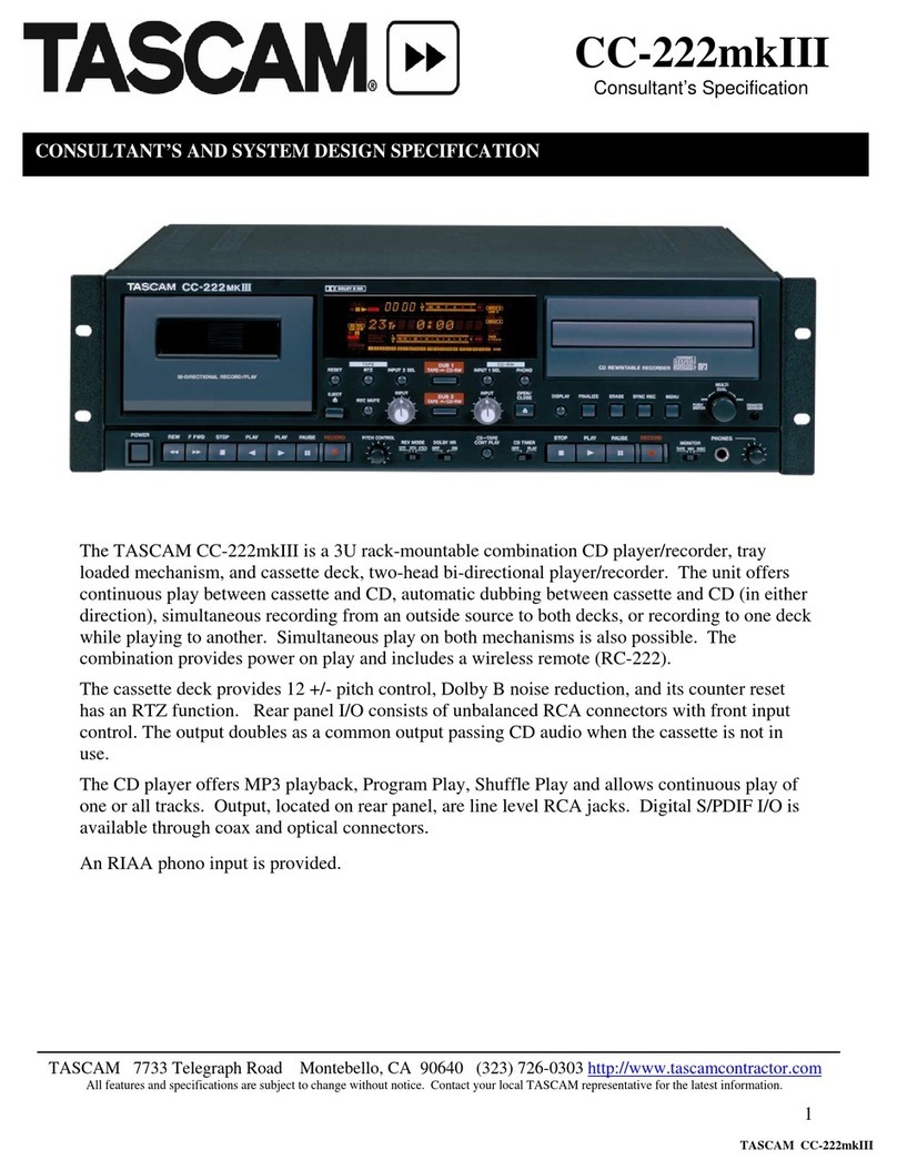 Tascam CC-222mkIII User manual