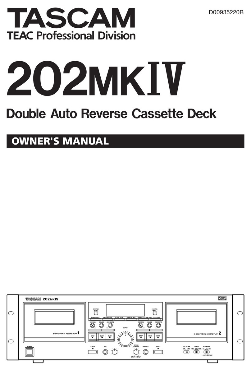 Tascam D00935220B owner's manual