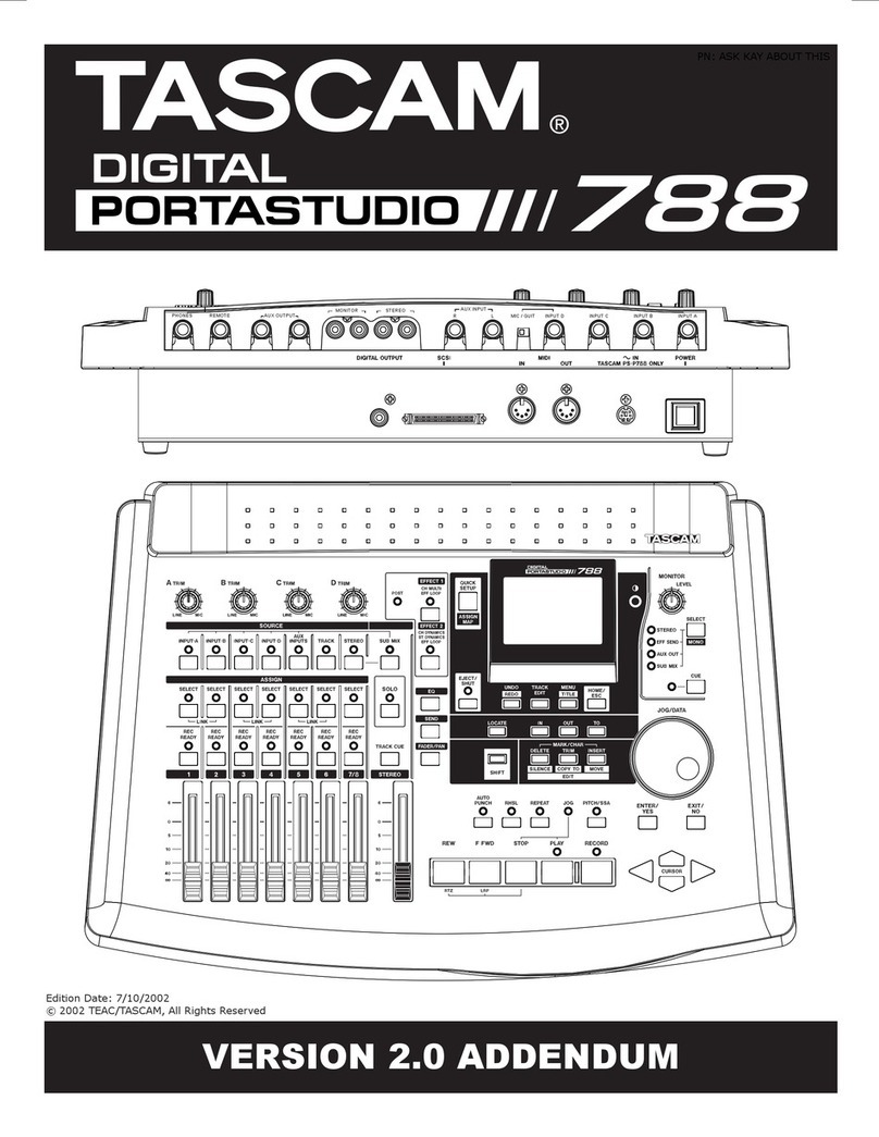 Tascam PORTASTUDIO 788 Addendum
