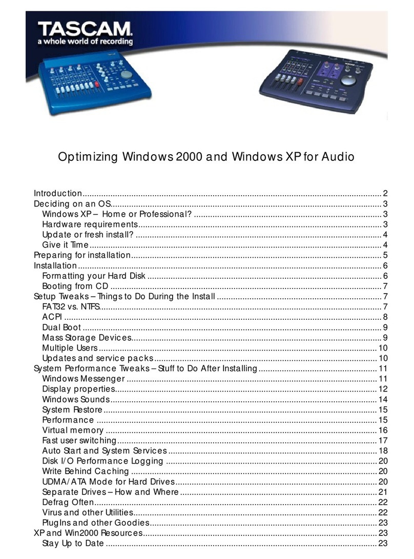 Tascam Computer Instructions for use