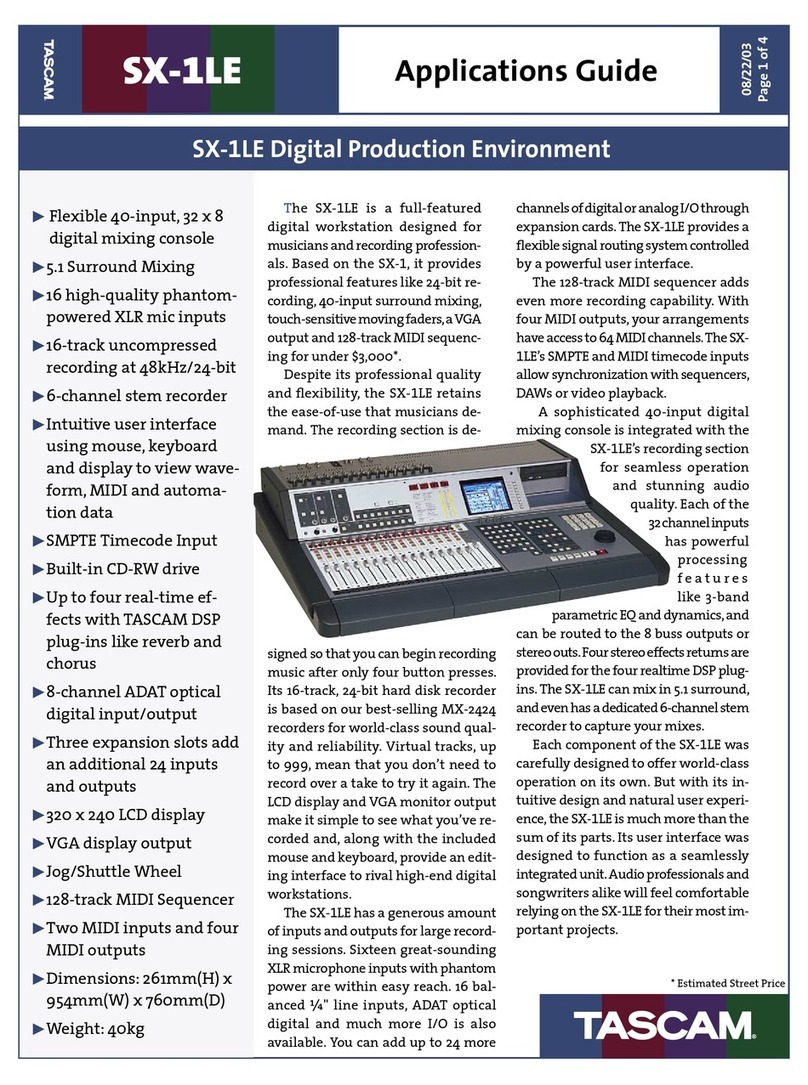Tascam SX-1 User guide