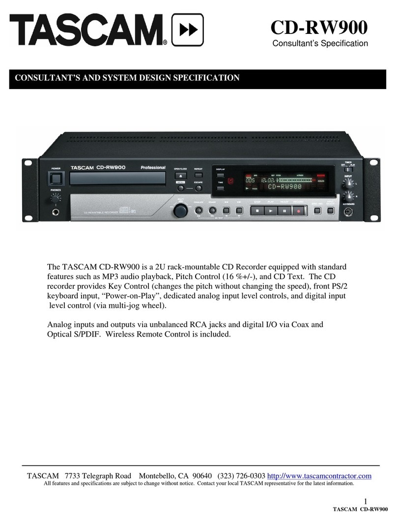 Tascam CD-RW900 User manual
