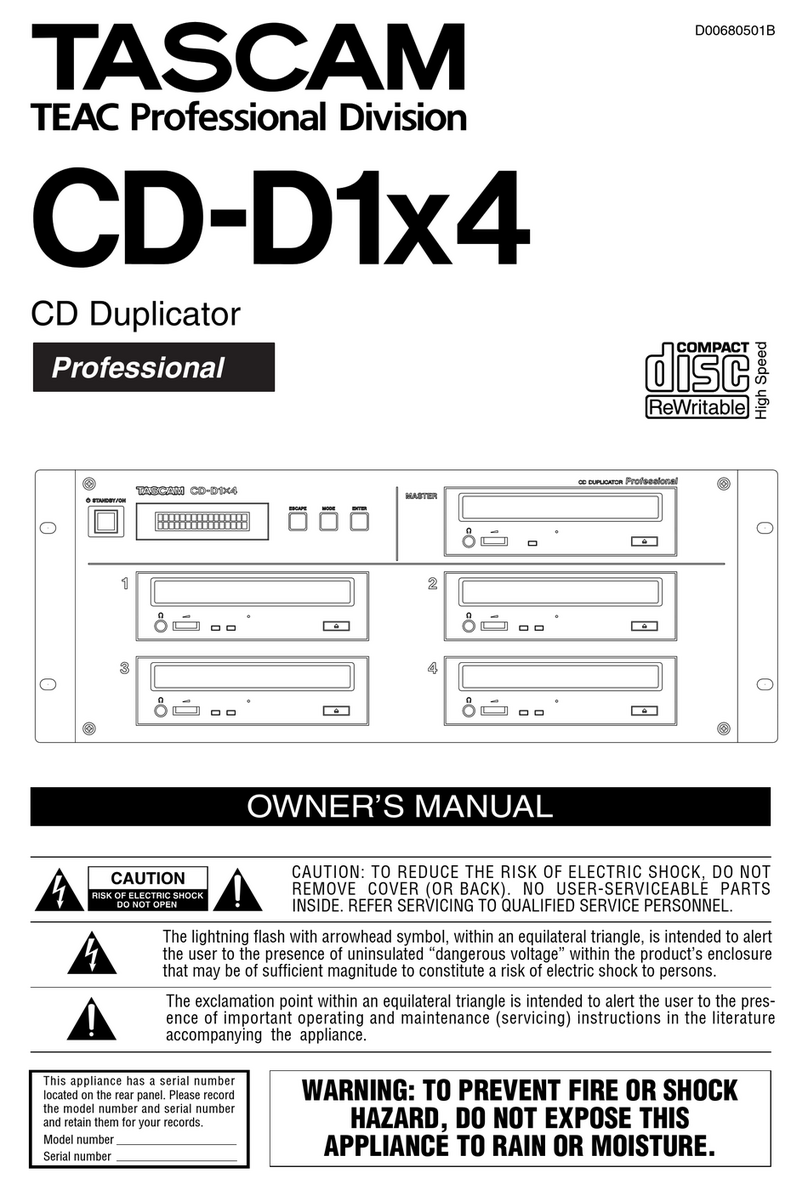 Tascam CD-D1X4 owner's manual