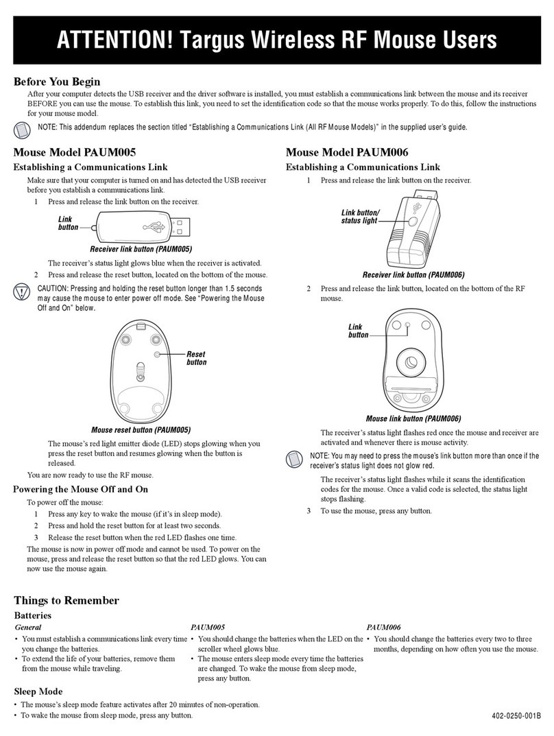 Targus PAUM005 User manual