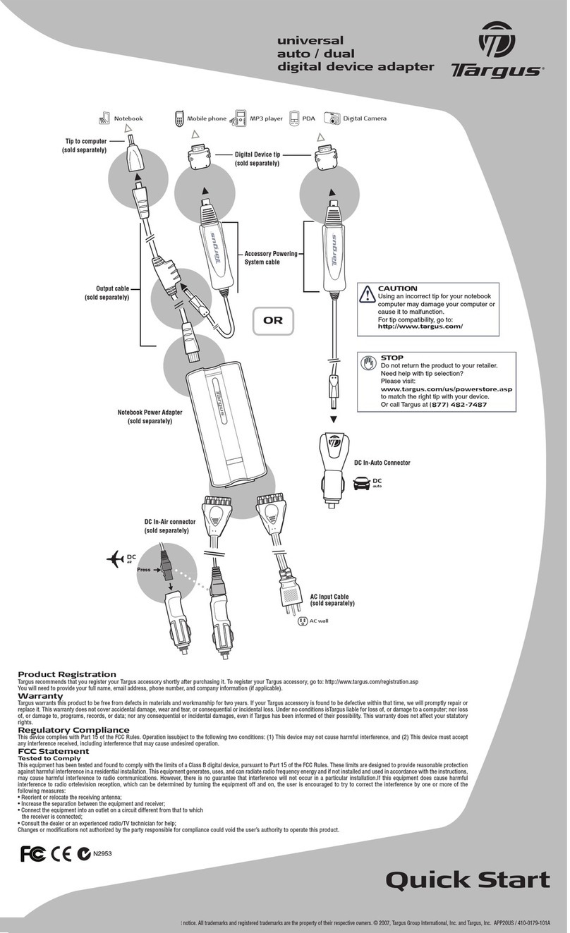 Targus APP20US User manual