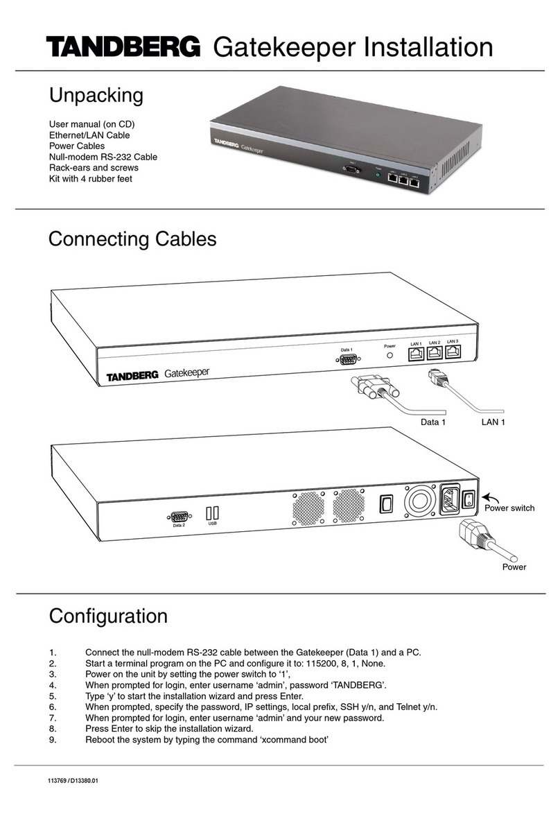 TANDBERG Gatekeeper installation instructions