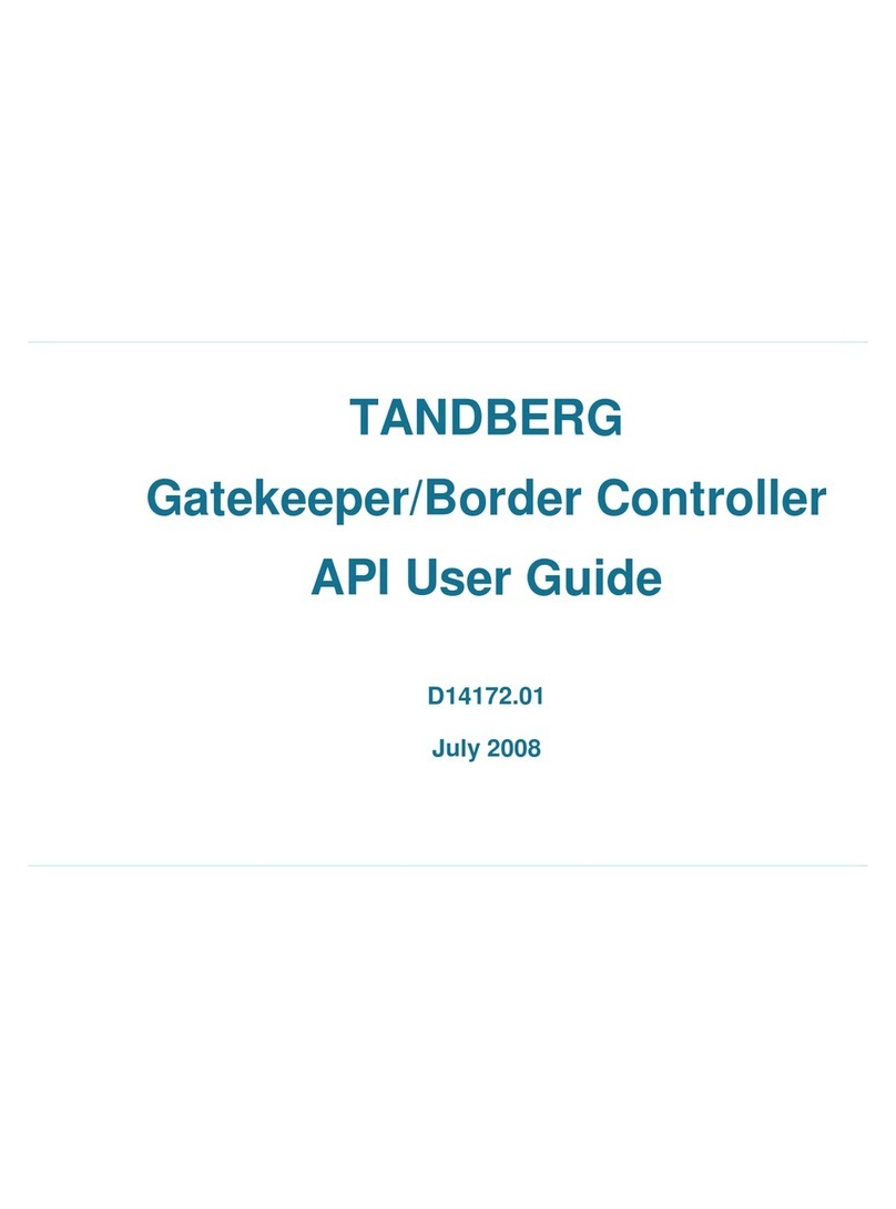TANDBERG Gatekeeper/Border Controller API D14172.01 user guide TANDBERG Gatekeeper/Border Controller API D14172.01 user guide