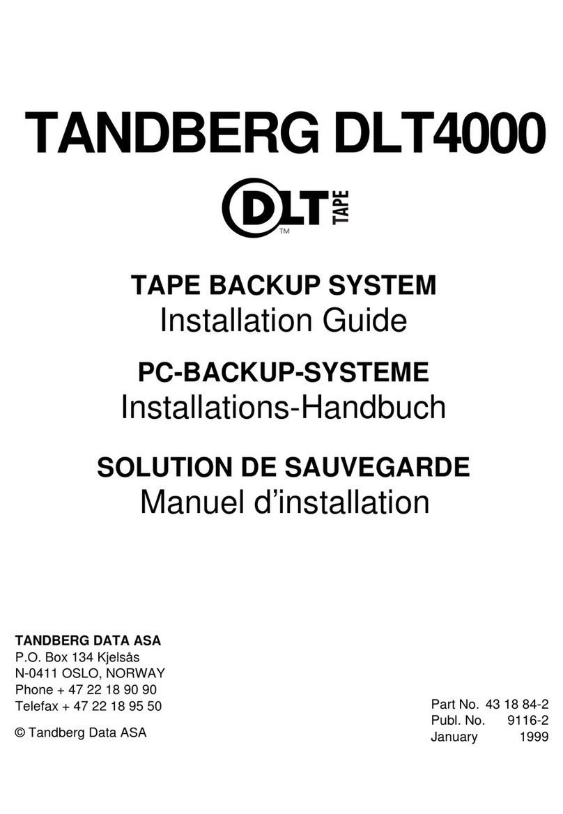 Tandberg Data Tape Backup System DLT4000 User manual