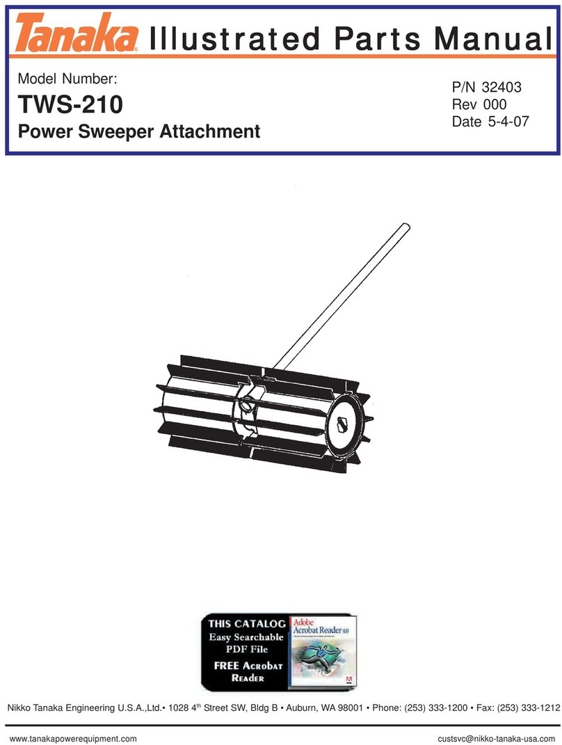 Tanaka Power Sweeper Attachment TSW-210 Illustrated parts list