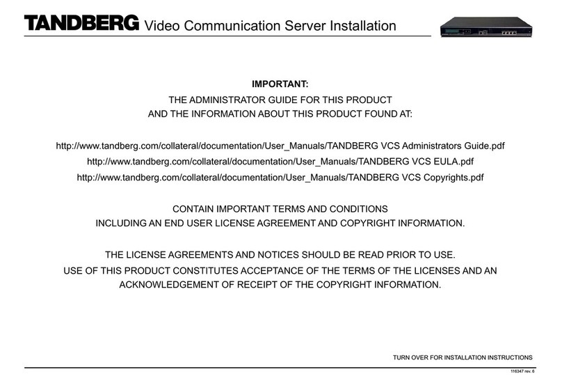 TANDBERG Video Communication Server 116347 Installation TANDBERG Video Communication Server 116347 Installation