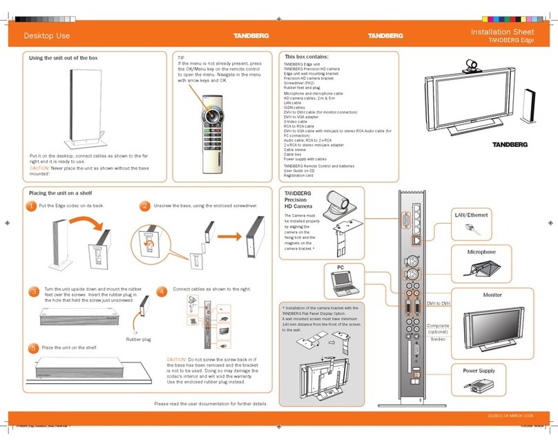 TANDBERG Edge D13922.06 Installation sheet TANDBERG Edge D13922.06 Installation sheet