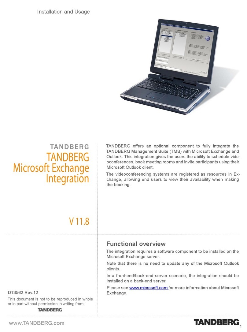 TANDBERG Microsoft Exchange Integration V 11.8 Setup guide TANDBERG Microsoft Exchange Integration V 11.8 Setup guide