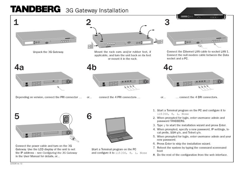 TANDBERG 3G GATEWAY 1 Installation