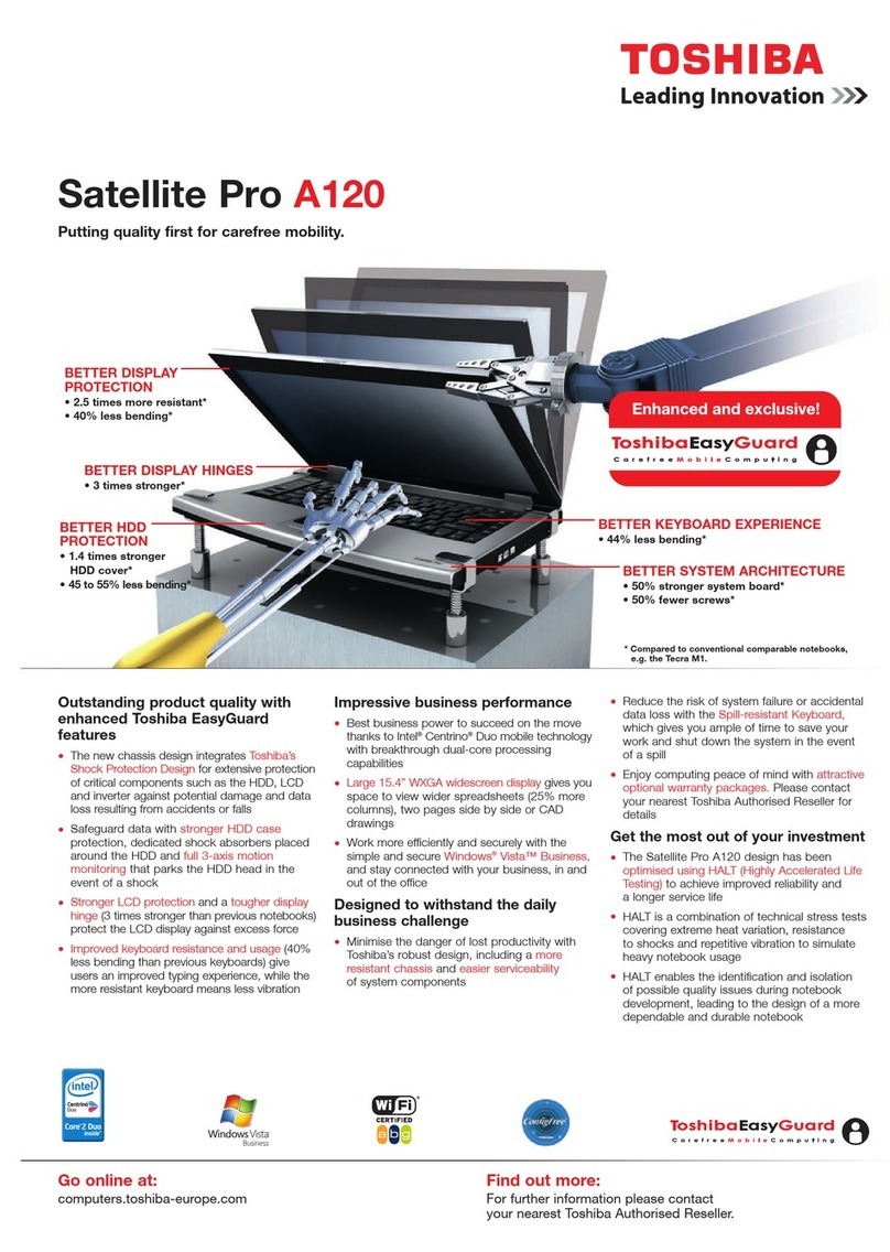 Toshiba Satellite Pro A120 Specifications