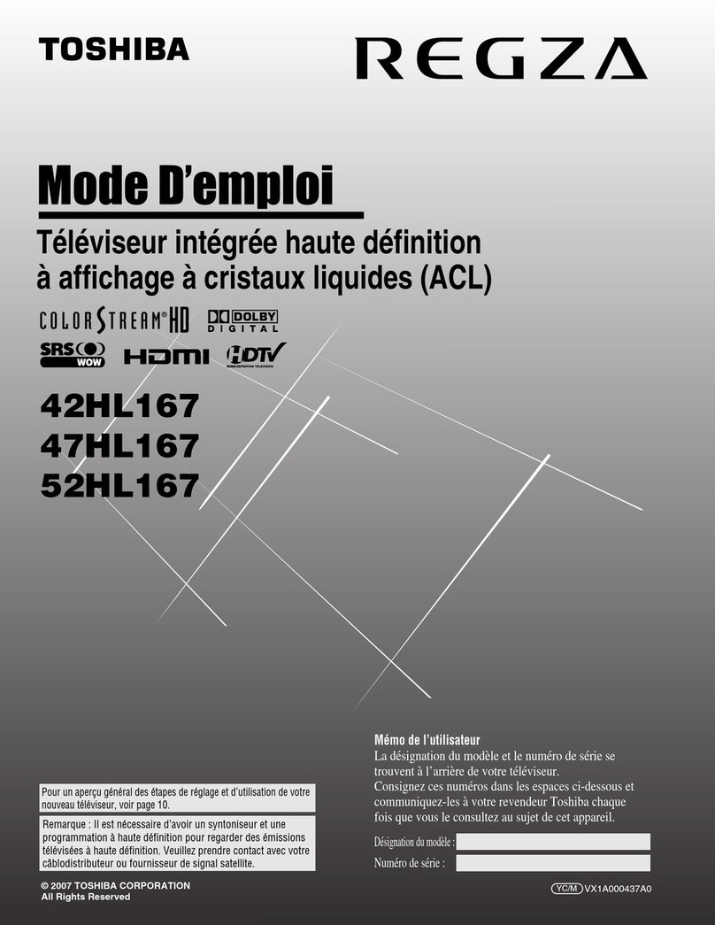 Toshiba Regza 42HL167 Assembly instructions