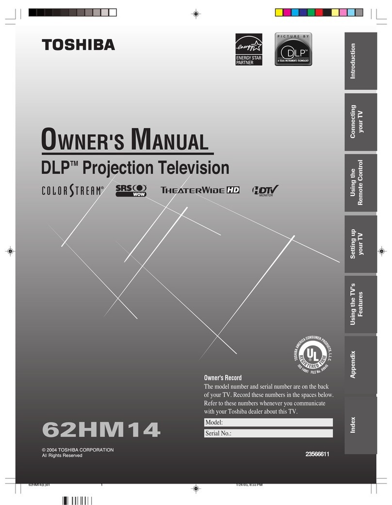 Toshiba 62HM14 owner's manual
