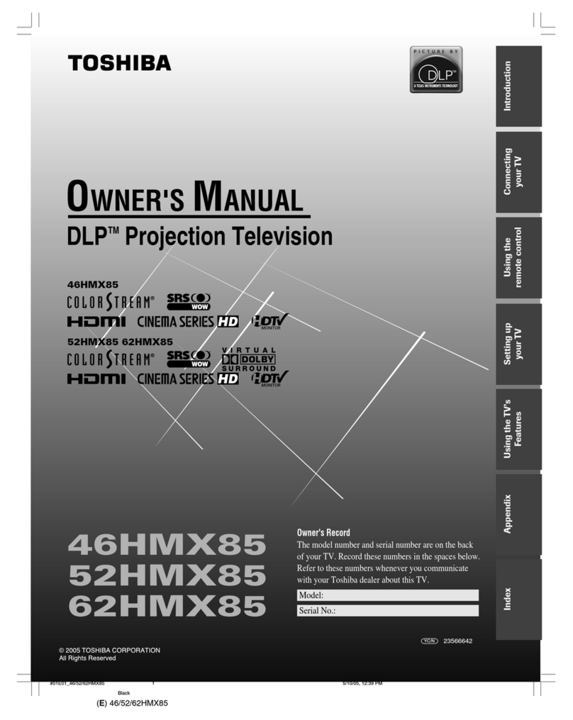 Toshiba 52HMX85 owner's manual