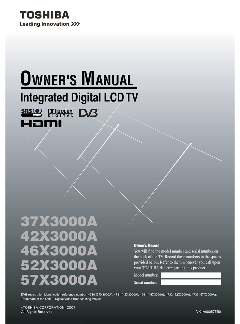 Toshiba 57X3000A owner's manual