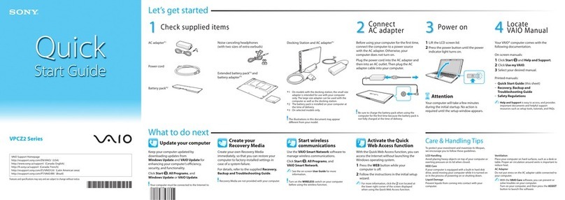 Sony VAIO VPCZ22SHX/X User manual