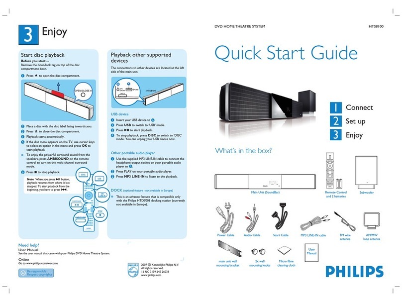 Philips HTS8100/05 quick start guide