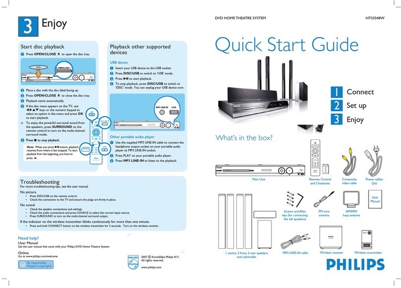 Philips HTS3548W/55 quick start guide