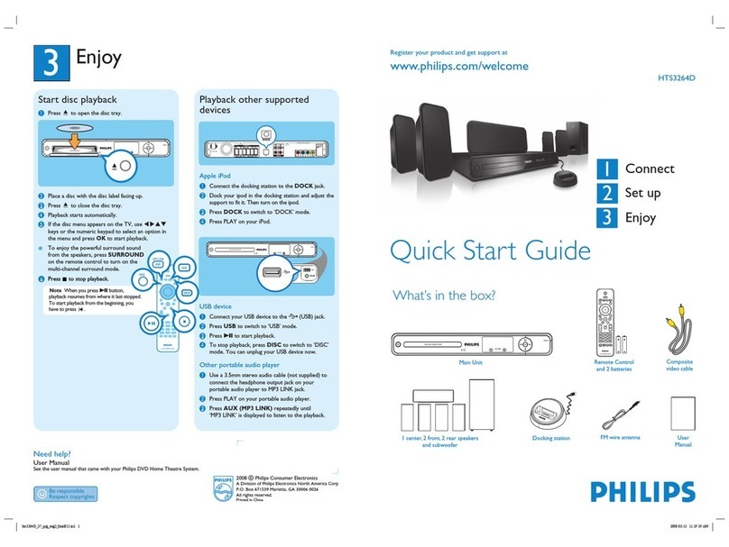Philips HTS3264D/37 quick start guide