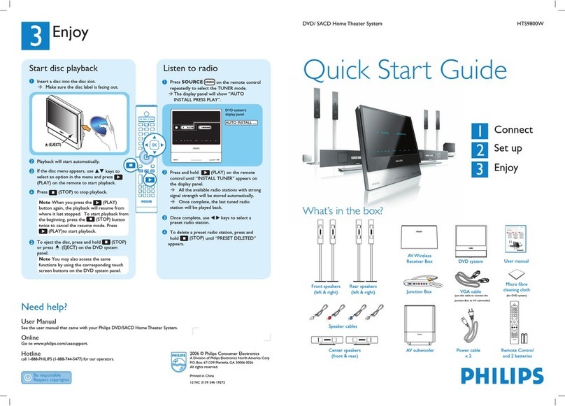 Philips HTS9800W/37B quick start guide