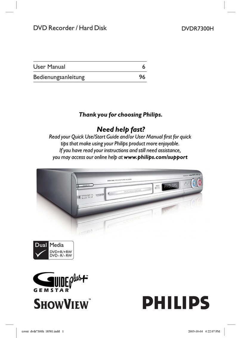 Philips DVDR7300H/05 user manual