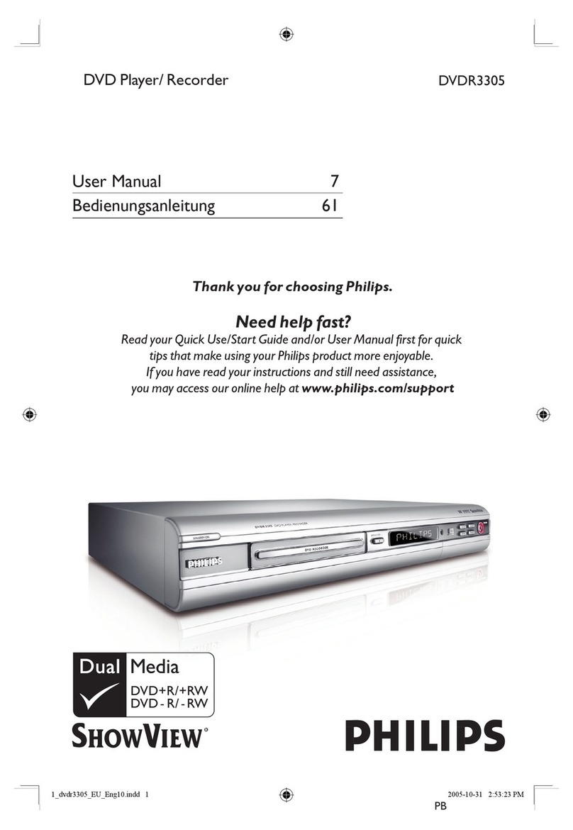 Philips DVDR3305/02 User manual
