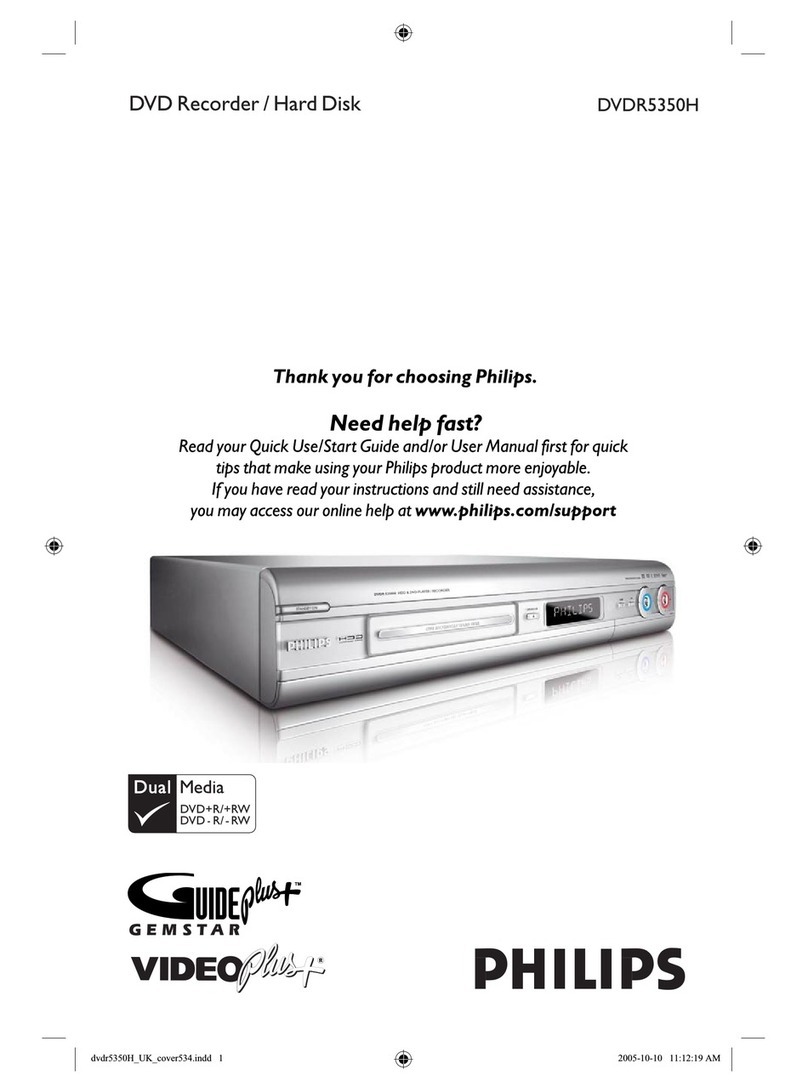 Philips DVDR5350H/05 user manual