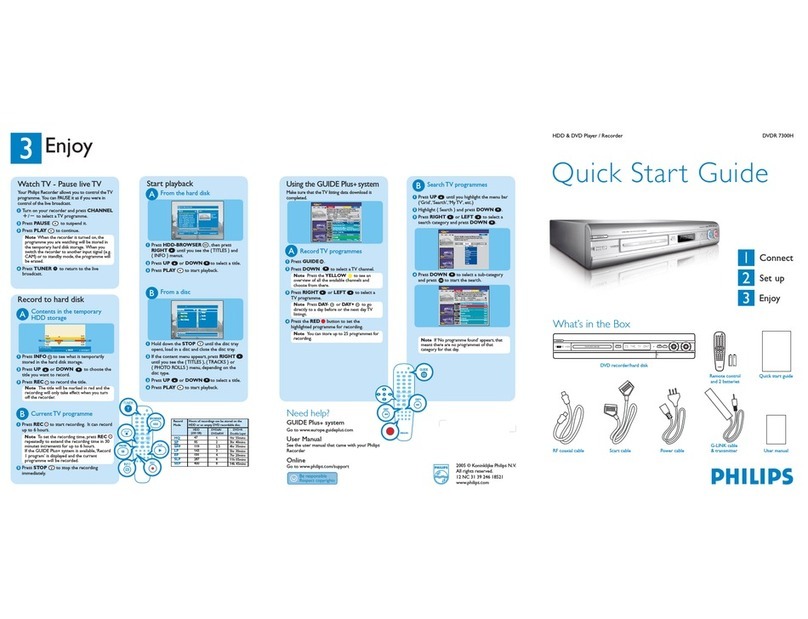 Philips DVDR7300H/05 User manual