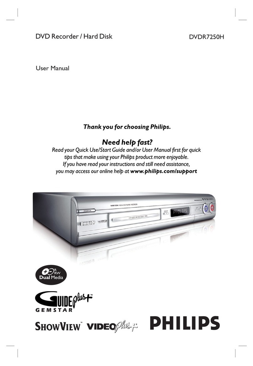 Philips DVDR7250H/05 user manual